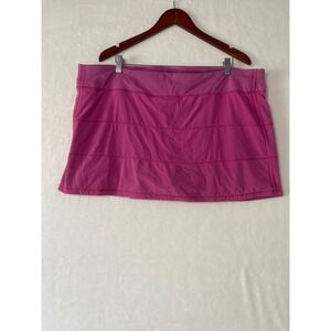 Lululemon Pace Setter Skirt Pink Tiered Pleated Back Athletic Skort Womens 20